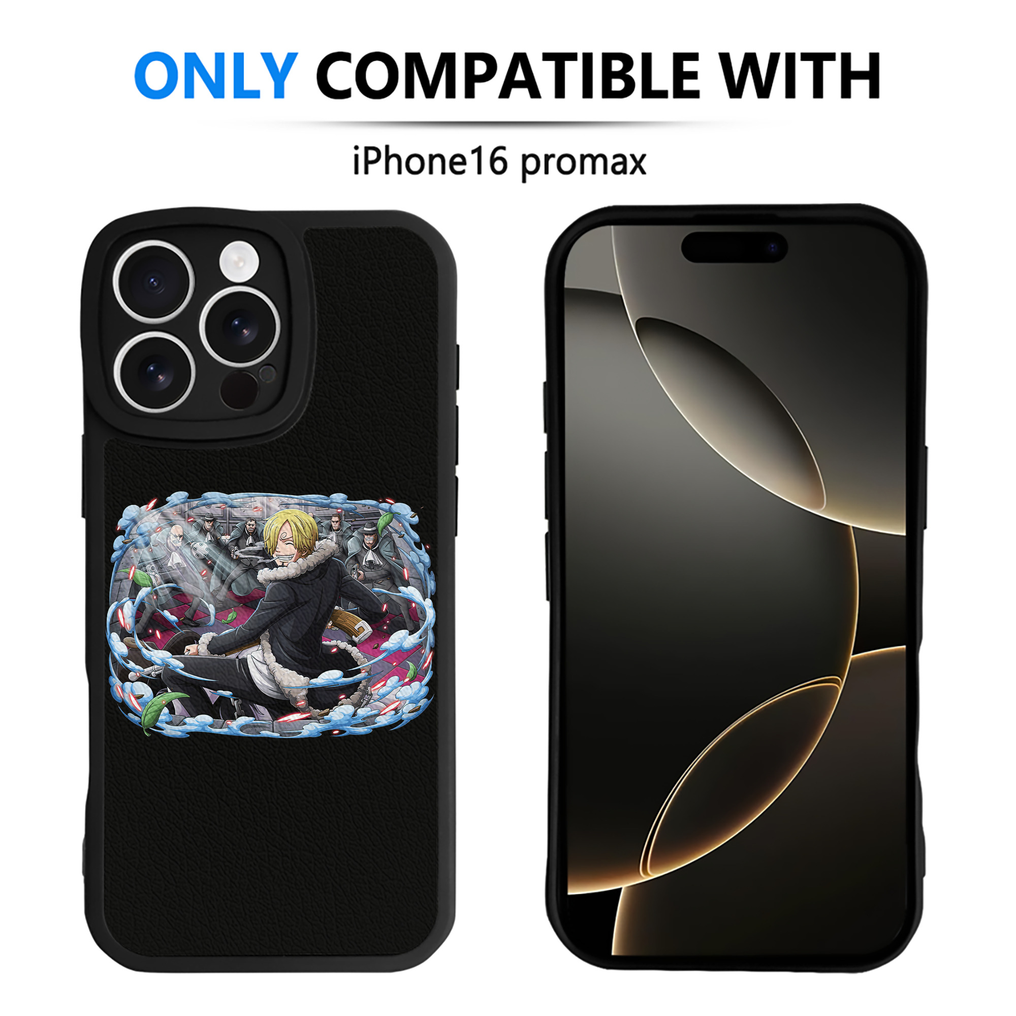 （画像用） ワンピース サンジ ONE PIECE Sanji 【iPhone 16シリーズ対応】シリコンスマホケース（レザー調） 材質：シリコン
